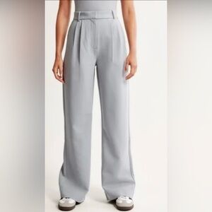 Abercrombie & Fitch Sloan Tailored Wide Leg Pant - Light Gray